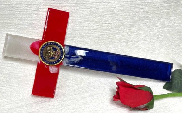 red white and blue veterans cross